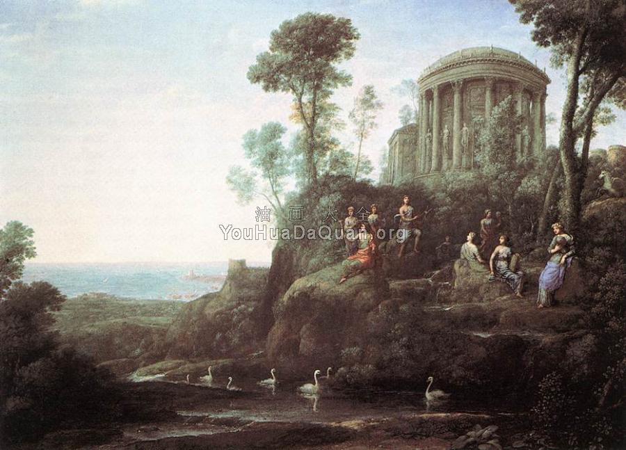 Apollo and the Muses on Mount Helion, Parnassus - 克劳德·洛朗